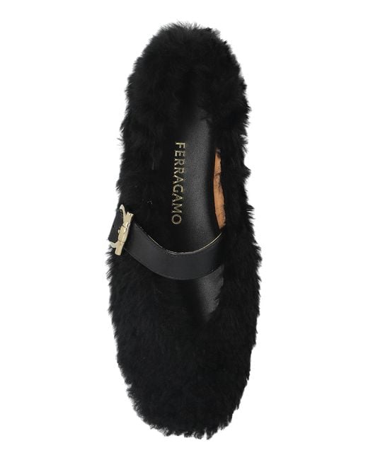Ferragamo Black Ballet Flats "Nena"