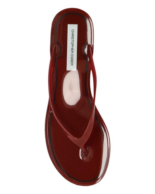 Christopher Esber Red Rubber Flip-Flops 'Jo'