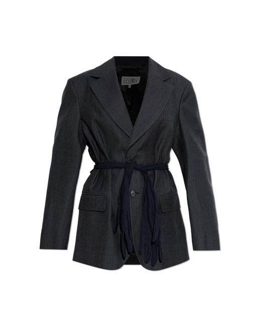 MM6 by Maison Margiela Black Blazer With Long Gloves