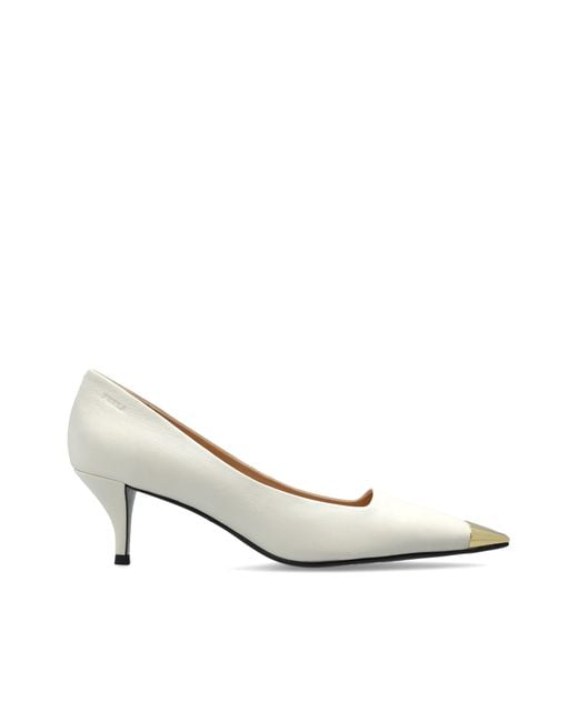 Furla White 'Metal Decollete' Heeled Shoes