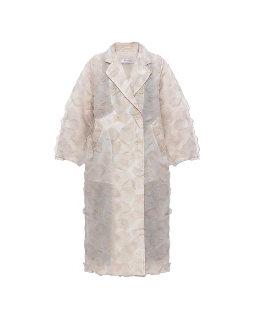 Max Mara White Silk Coat 'Mito'