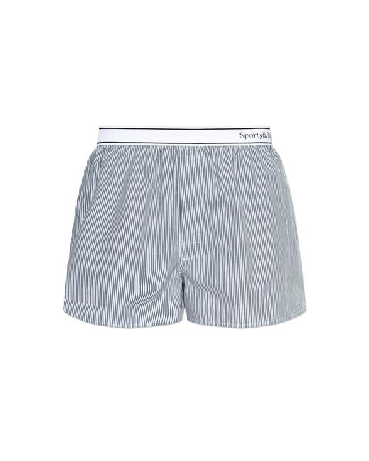 Sporty & Rich Blue Striped Pattern Boxers From The 'Central Park Drop' Collection