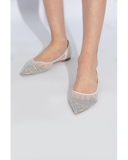 Jimmy Choo White 'Love' Ballet Flats
