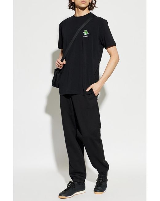 Iceberg Black T-Shirt With Patch for men