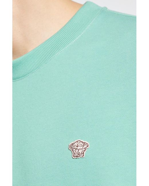 Versace Green Sweatshirt With Patch for men