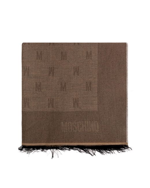 Moschino Brown Scarf With Monogram