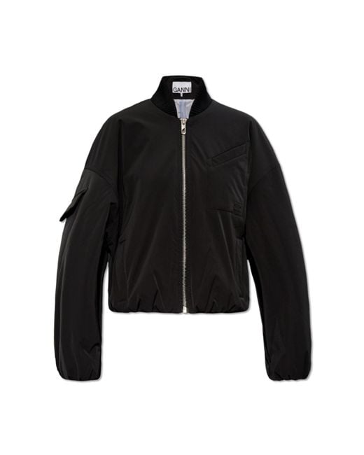 Ganni Black Bomber Jacket