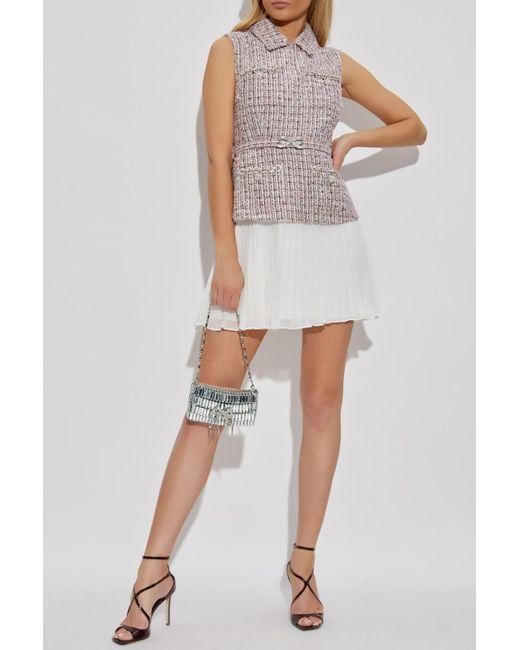 Self-Portrait Pink Dress With Pleated Skirt