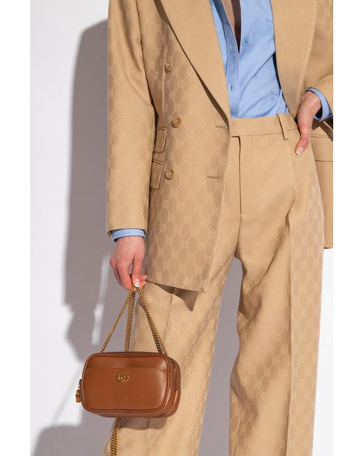 Gucci Brown 'double G Super Mini' Shoulder Bag,