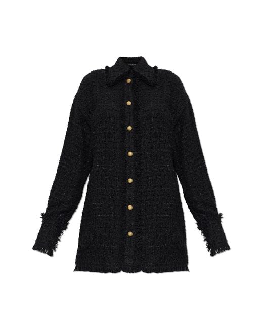 Balmain Black Tweed Shirt