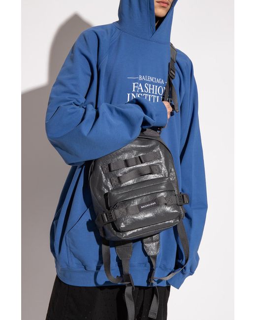 Balenciaga Leather 'army Small' Backpack in Grey (Gray) for Men Lyst