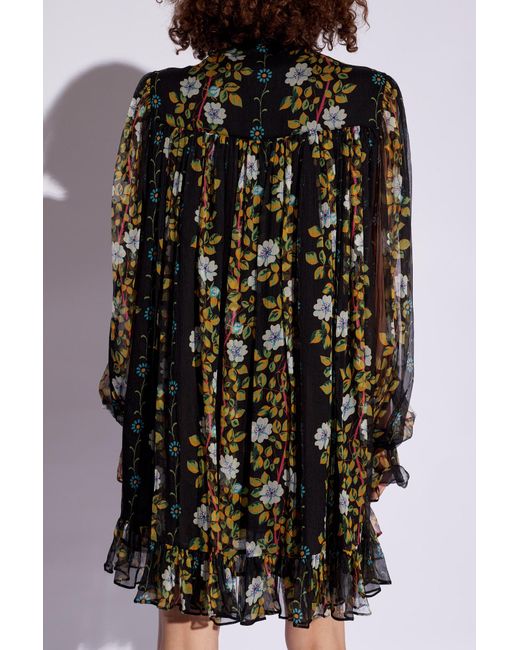 Etro Black Floral Pattern Dress