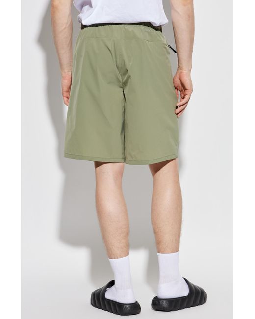 Moncler Green Shorts With Logo Patch for men