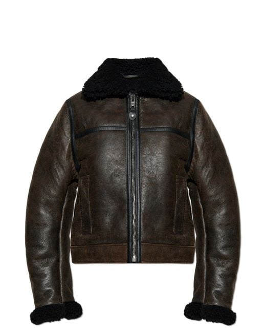 Samsøe & Samsøe Black Sheepskin Coat 'Safreya'