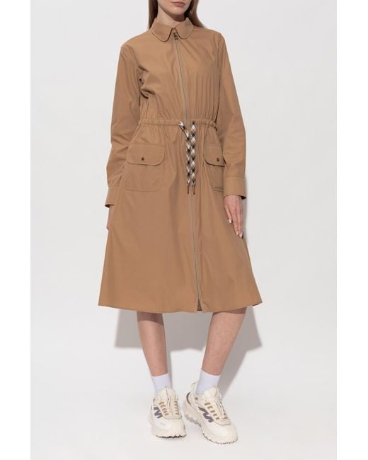Moncler Natural Dress With Drawstring Waist