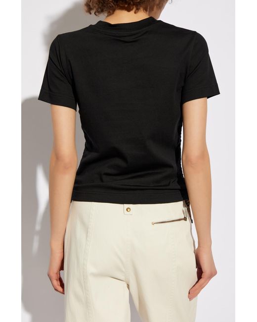 Burberry Black T-Shirt With Side Drawstrings