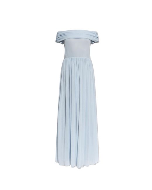 ROTATE BIRGER CHRISTENSEN Blue Off-Shoulder Dress