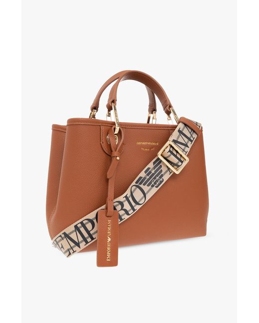 Emporio Armani Brown Small Shopping Bag