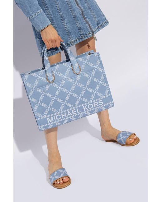 Michael Kors Blue 'gigi Large' Shopper Bag,