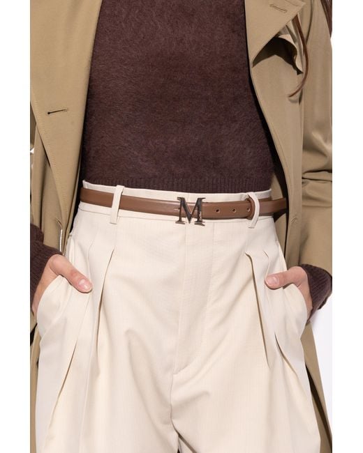 Max Mara White Leather Belt