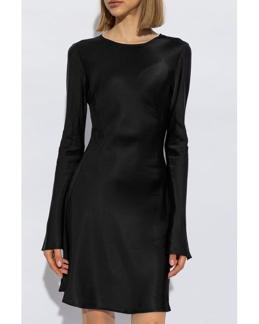 Ganni Black Long-sleeved Dress,