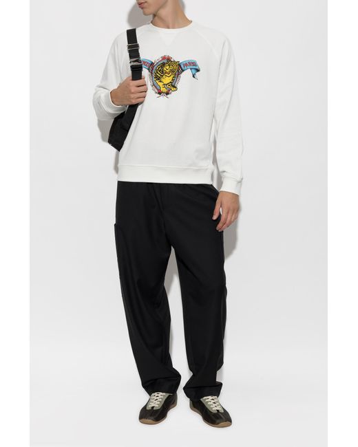 KENZO Black Wool Trousers for men