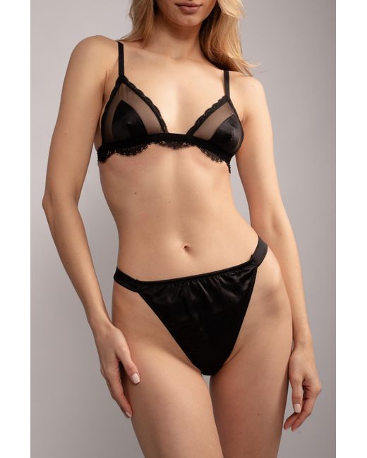 Dolce & Gabbana Black Silk Lace-Trimmed Bra