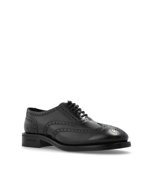 DSquared² Black Leather Shoes for men