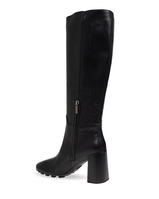 Hogan Black Leather Heeled Boots