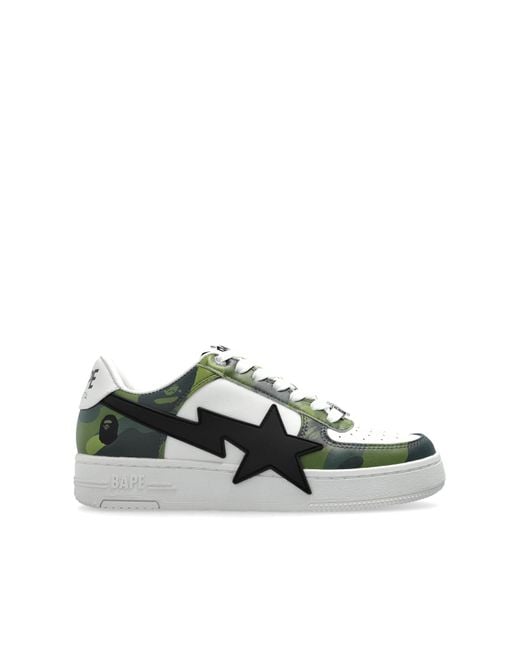 A Bathing Ape Green Sports Shoes With Logo