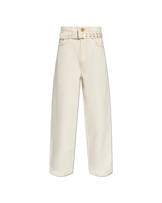 Ganni White High-waisted Jeans,