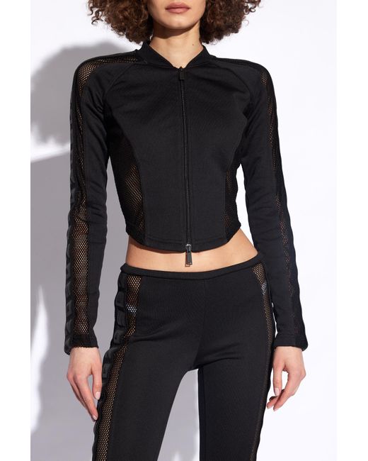 DSquared² Black Sweatshirt With Transparent Inserts,