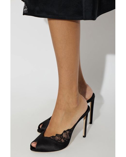 Jimmy Choo Black 'Brigitte' Heeled Mules