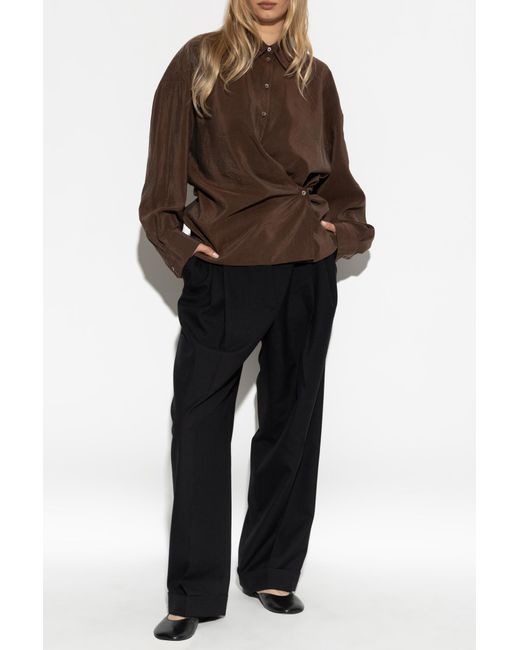 Lemaire Brown Shirt With Wrap Closure