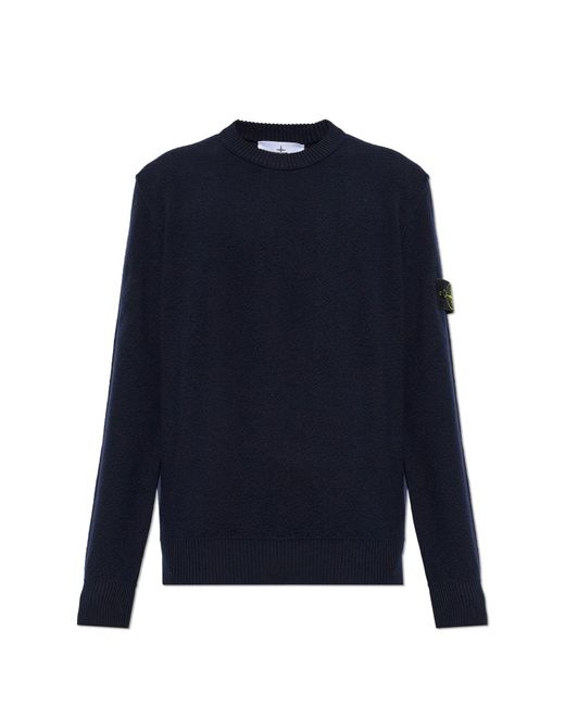 Stone Island Blue Wool Sweater for men