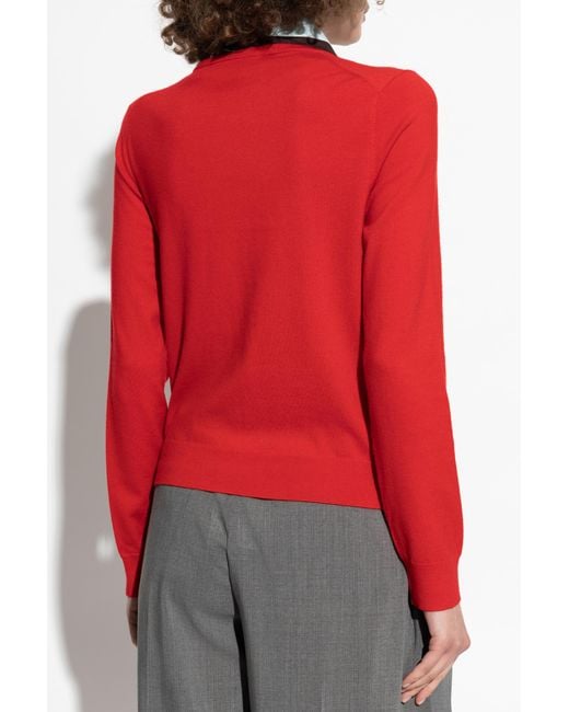 Tory Burch Red Wool Sweater