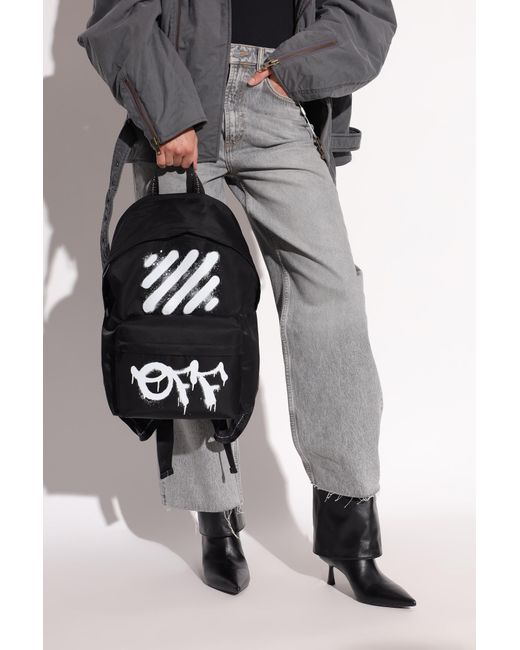Off-White c/o Virgil Abloh Black 'Diagonal Spray' Backpack