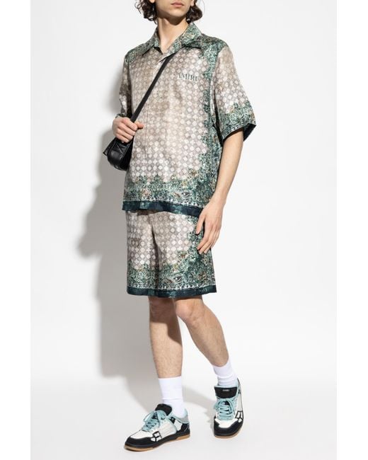 Amiri Green Silk Shorts for men