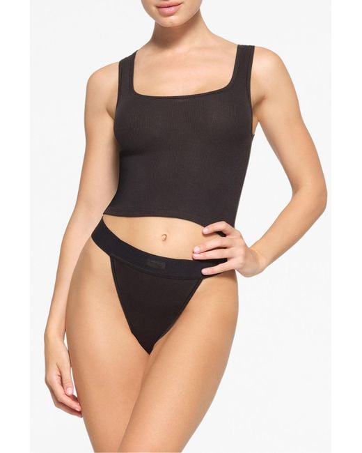 Skims Black Fitted Top