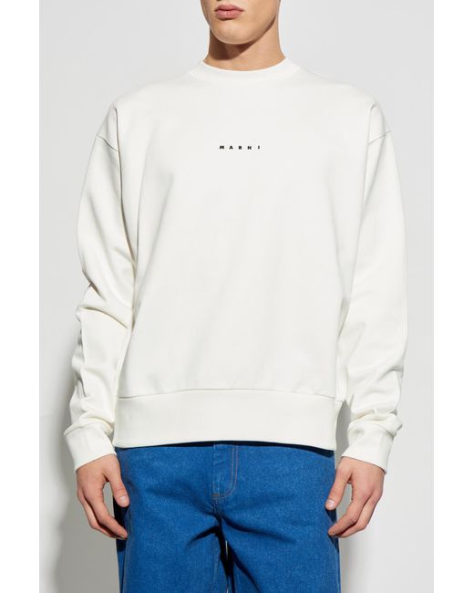 Marni White Sweatshirt With Logo for men