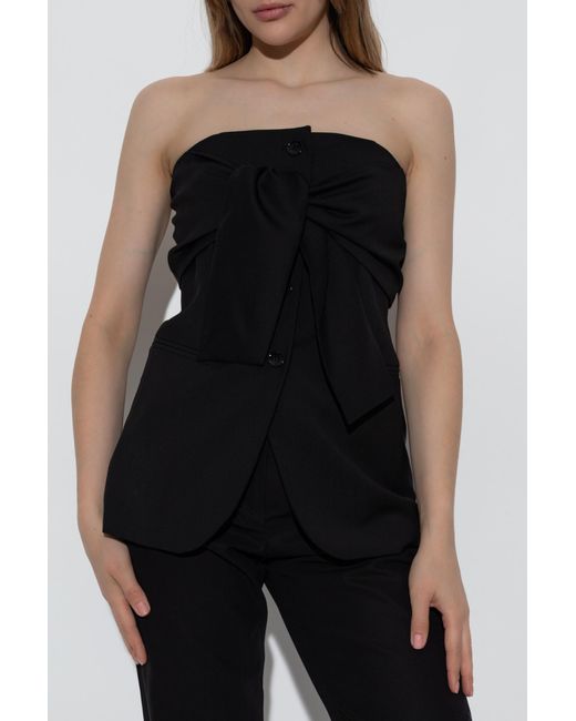 Max Mara Black Veruska Off-Shoulder Top