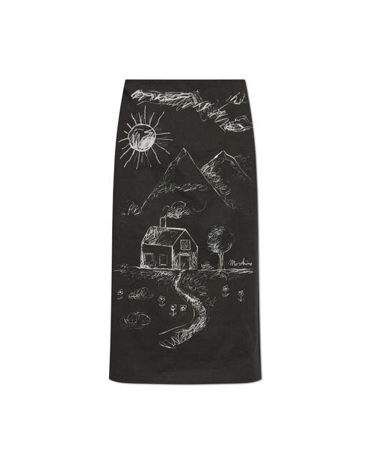 Moschino Black Skirt With Print