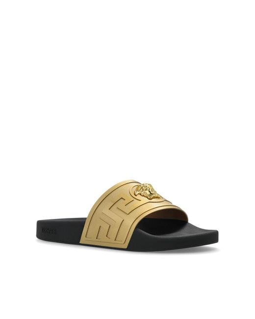 Versace Metallic Rubber Flip-Flops for men