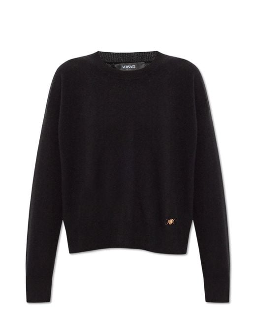 Versace Black Sweater With Logo