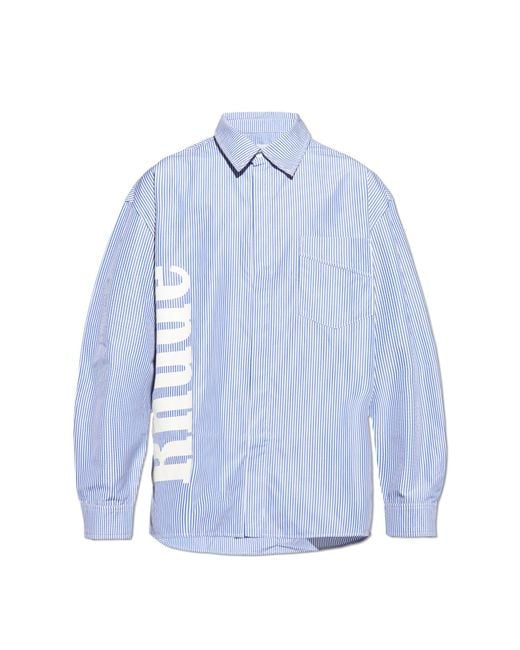 Rhude Blue Shirt With Striped Pattern for men
