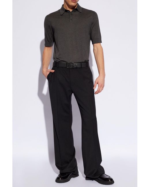 Dolce & Gabbana Black Silk Polo Shirt, for men