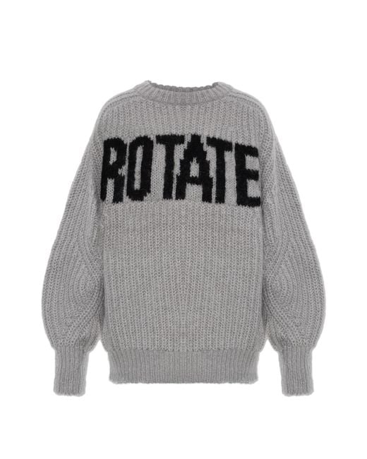 ROTATE BIRGER CHRISTENSEN Gray Sweater With Logo