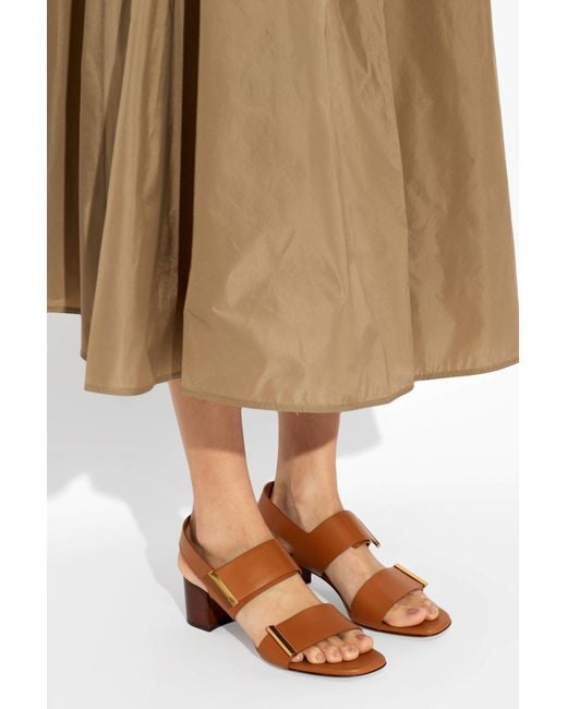 Tod's Women's Natural Heeled Sandals 'Cuoio'