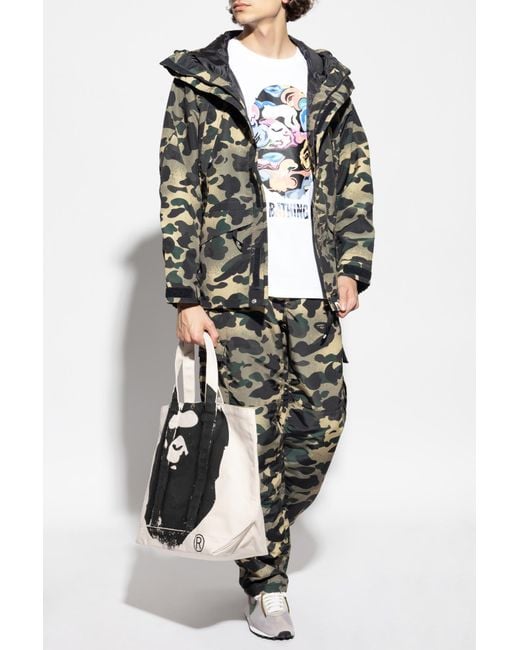 A Bathing Ape Green Jacket With Camouflage Pattern for men