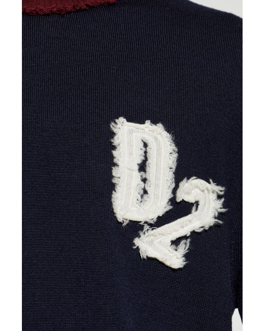 DSquared² Blue Wool Sweater for men